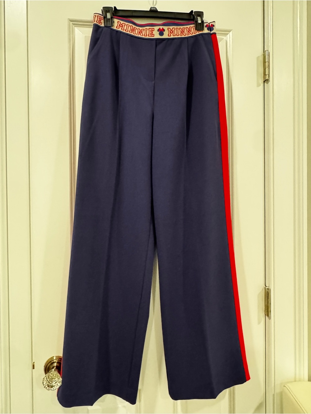 Disney Navy Wide-Leg Pants with Red Side Stripe